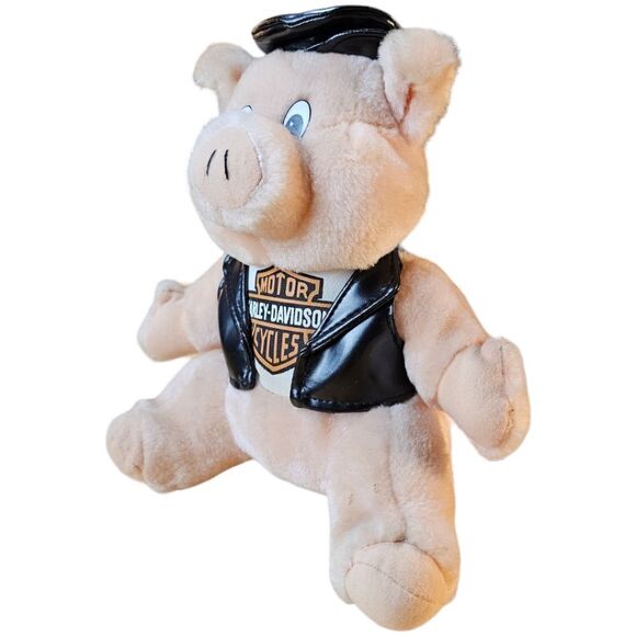 Harley Davidson Vintage Motorcycle Pig Biker Hog Plush 1998 - Picture 7 of 7